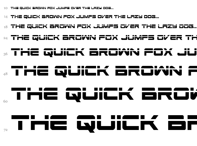Space Ranger font waterfall