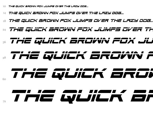 Space Ranger font waterfall