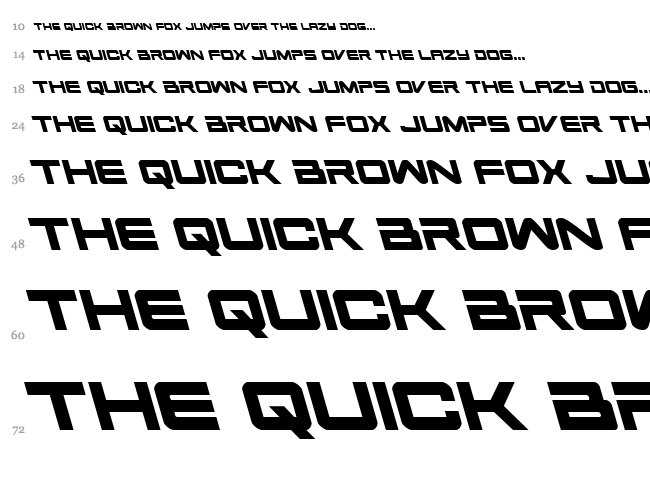 Space Ranger font waterfall