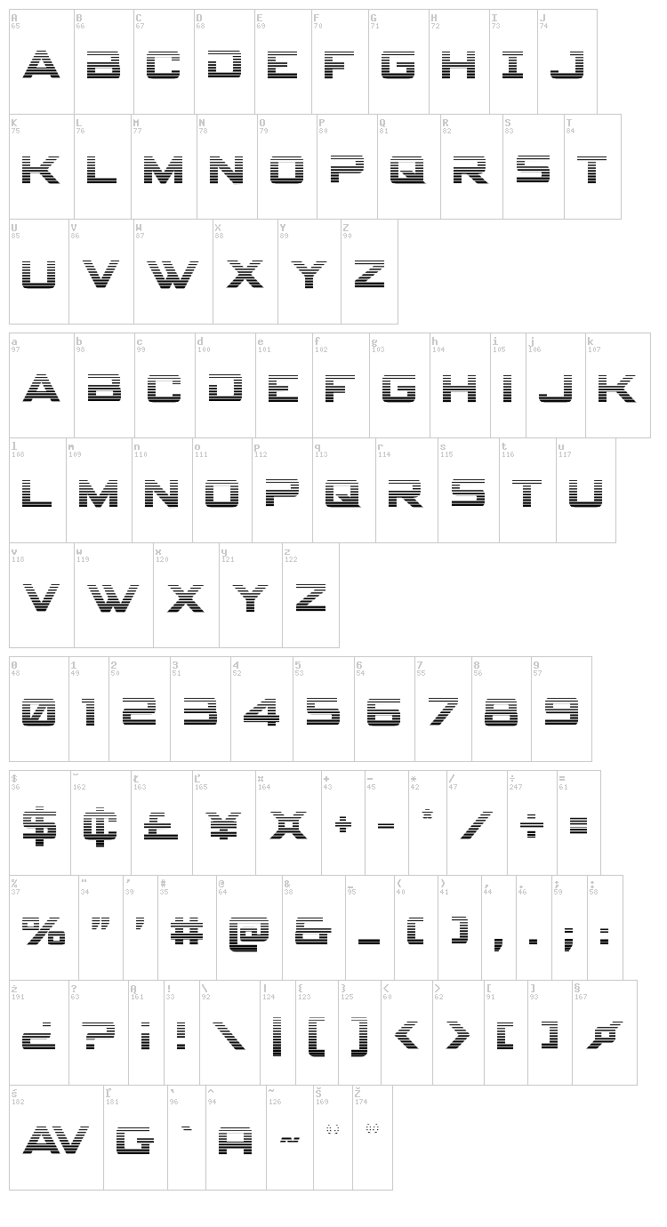 Spy Agency font map