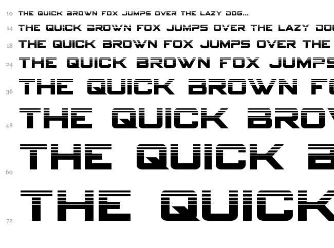 Spy Agency font waterfall