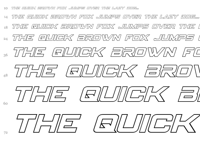 Spy Agency font waterfall