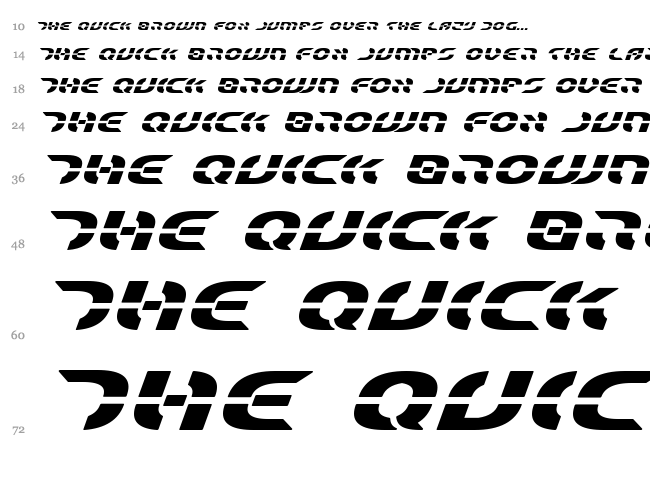 Star Fighter font waterfall