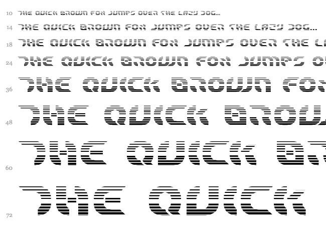 Star Fighter font waterfall