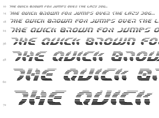 Star Fighter font waterfall