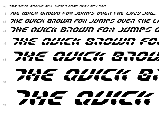 Star Fighter font waterfall
