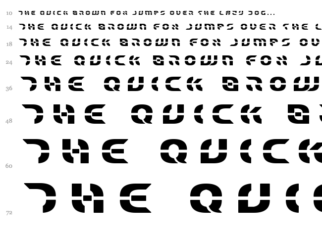Star Fighter font waterfall