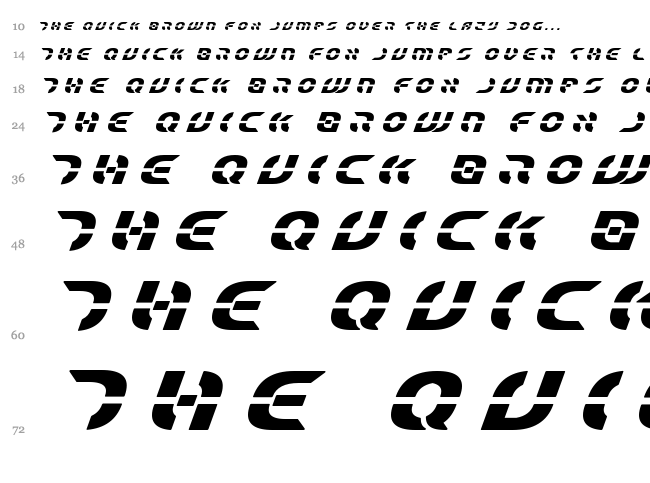 Star Fighter font waterfall