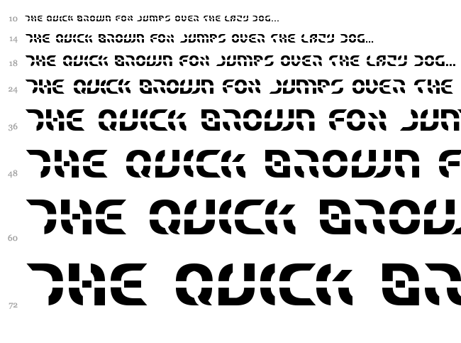 Star Fighter font waterfall