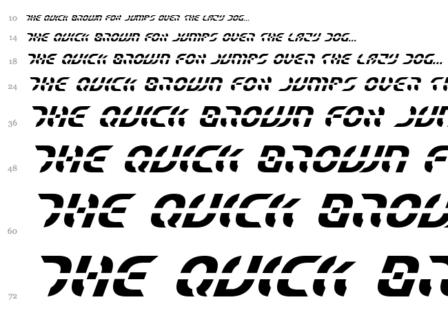 Star Fighter font waterfall
