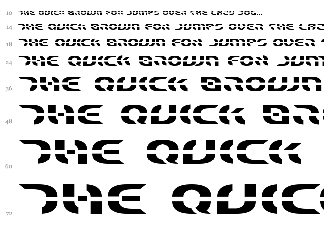 Star Fighter font waterfall
