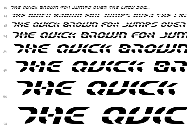 Star Fighter font waterfall