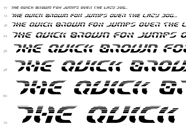 Star Fighter font waterfall
