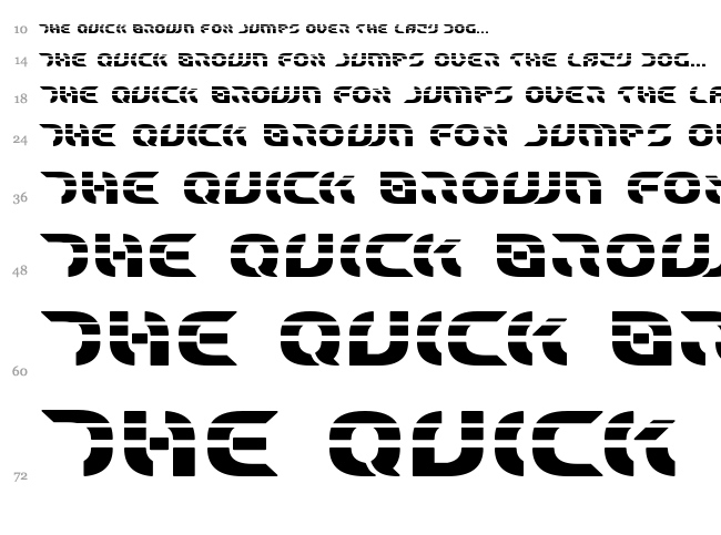 Star Fighter font waterfall