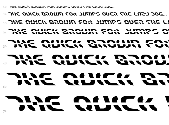 Star Fighter font waterfall