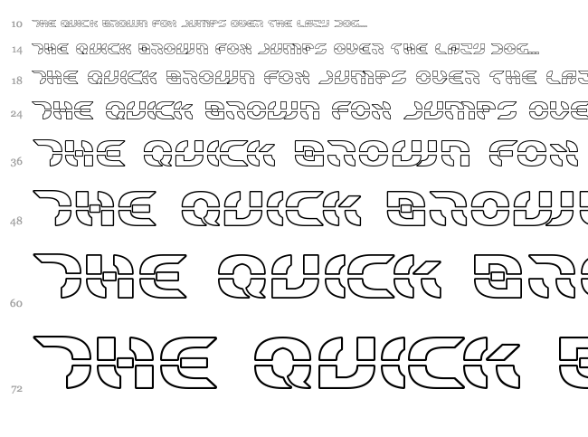 Star Fighter font waterfall