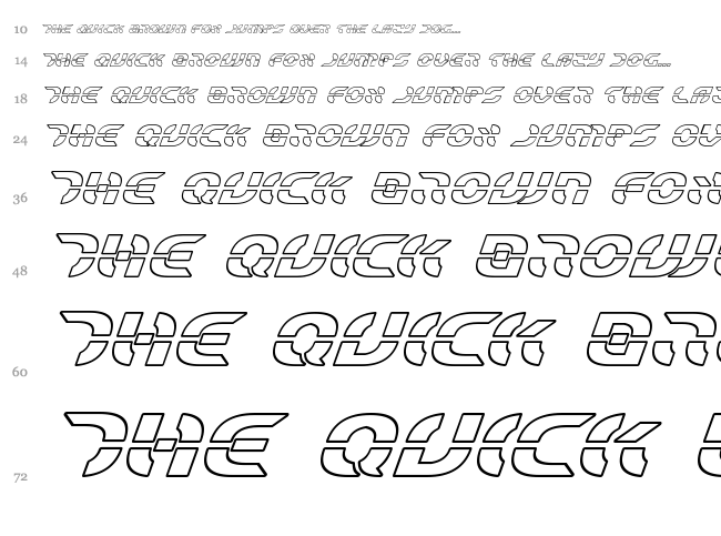 Star Fighter font waterfall