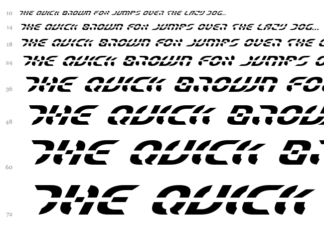 Star Fighter font waterfall