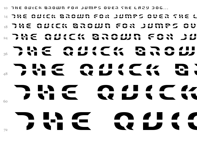 Star Fighter font waterfall