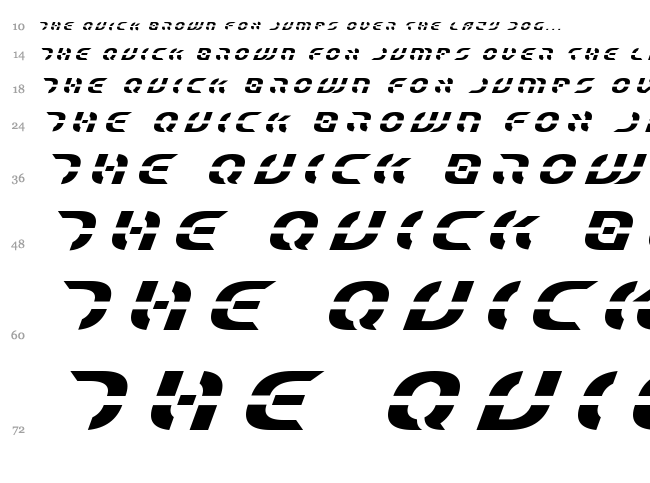 Star Fighter font waterfall