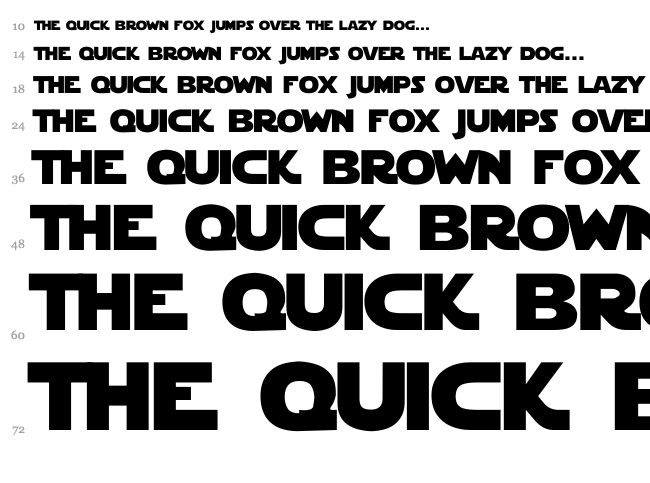 Star Jedi font waterfall
