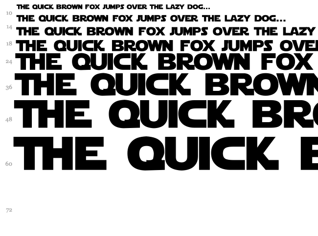 Star Jedi font waterfall
