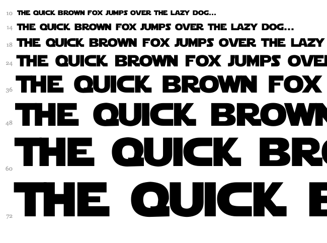 Star Jedi font waterfall