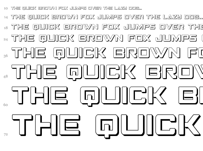 Strike Fighter font waterfall