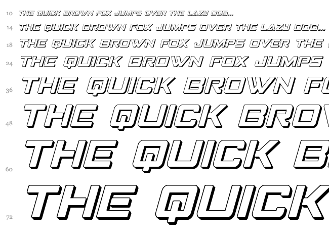 Strike Fighter font waterfall