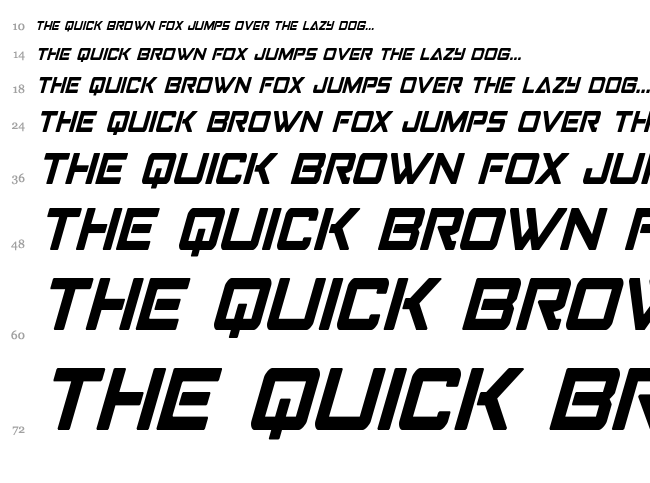 Strike Fighter font waterfall