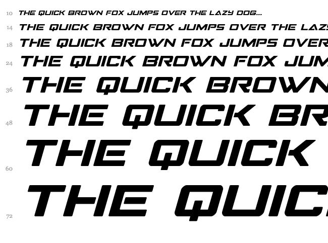 Strike Fighter font waterfall