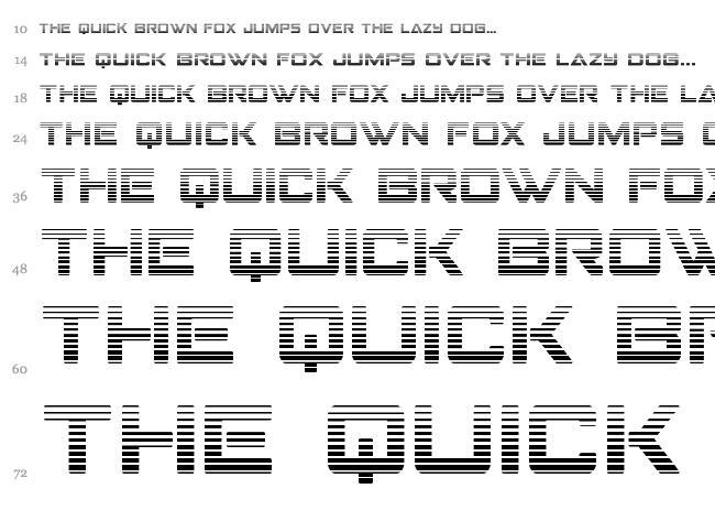 Strike Fighter font waterfall
