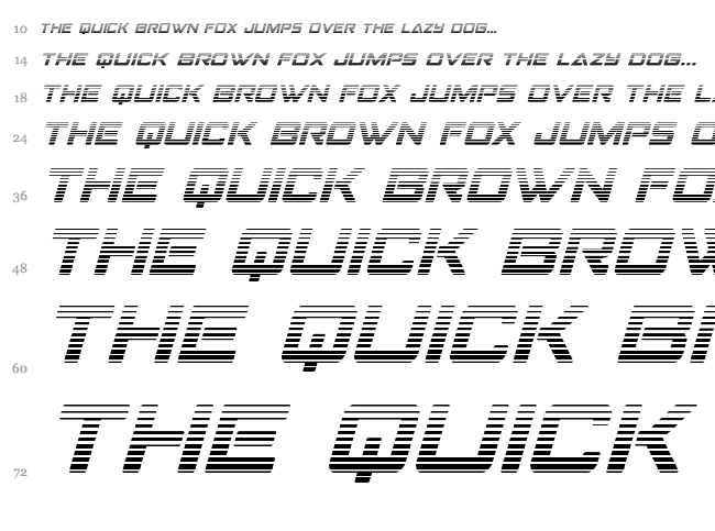Strike Fighter font waterfall