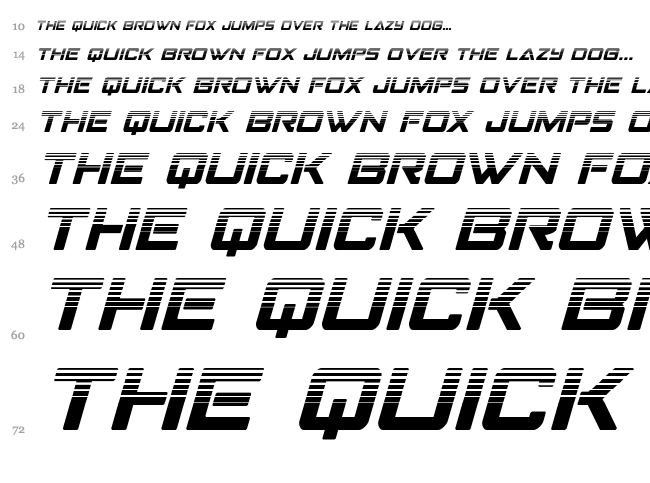 Strike Fighter font waterfall