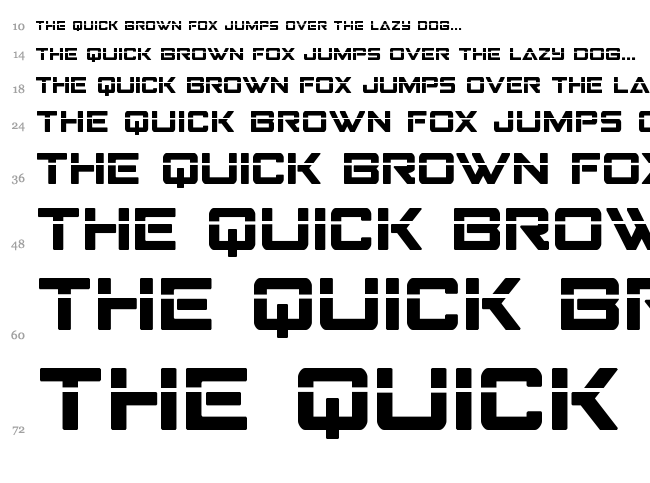 Strike Fighter font waterfall