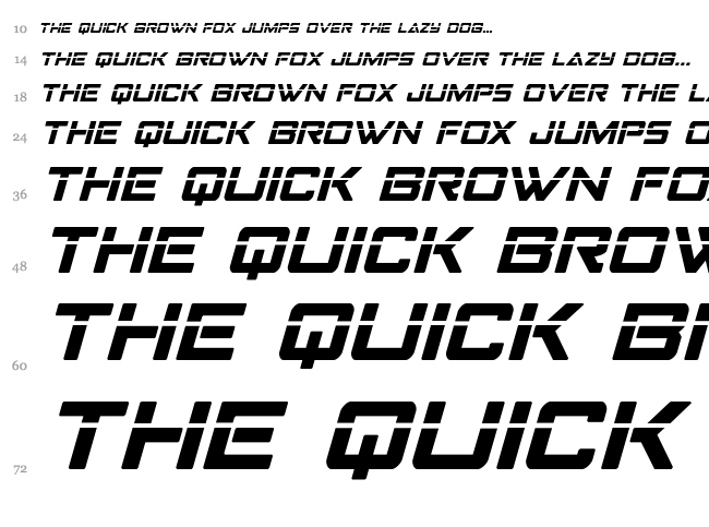 Strike Fighter font waterfall