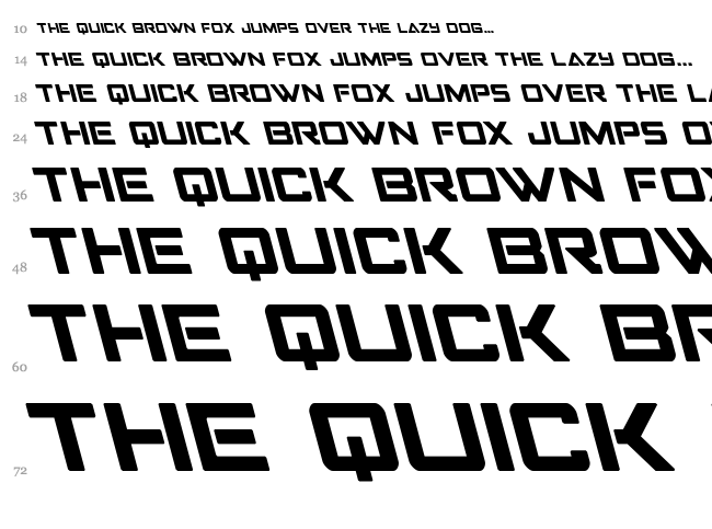 Strike Fighter font waterfall