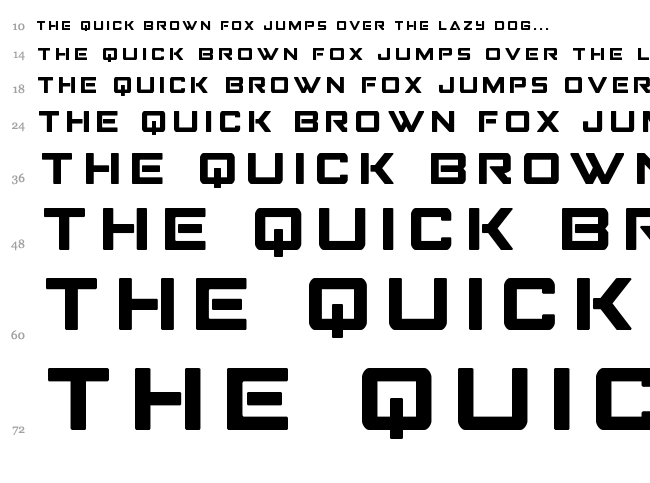 Strike Fighter font waterfall