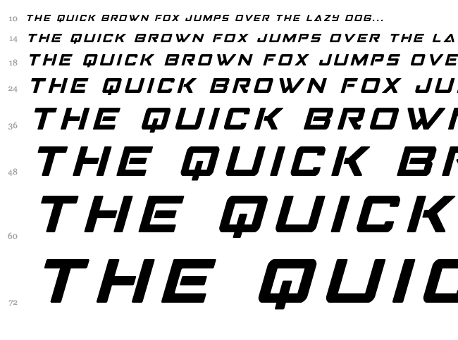 Strike Fighter font waterfall