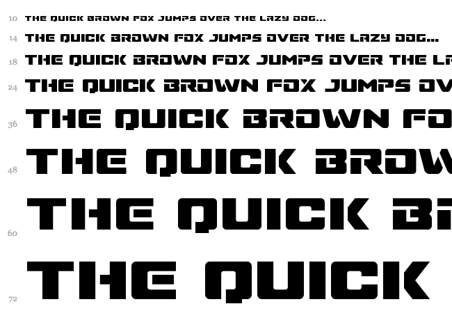 Super Commando font waterfall