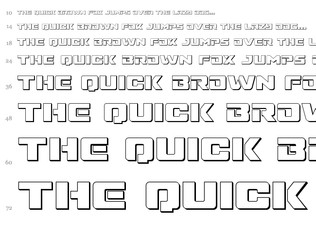 Super Commando font waterfall