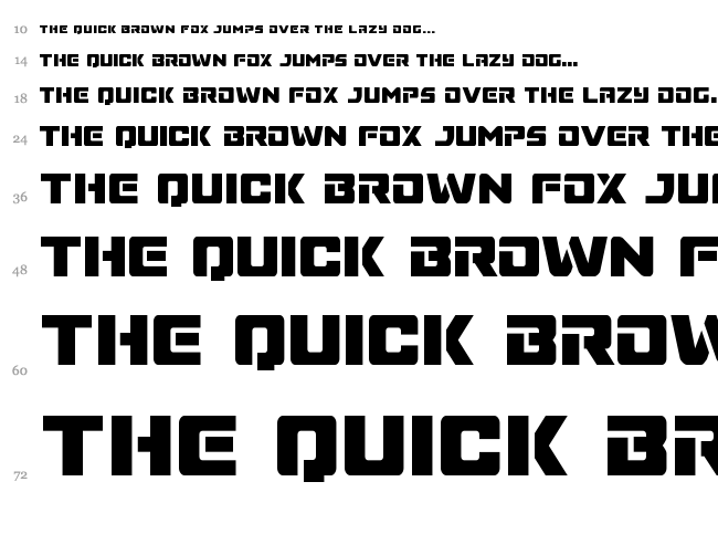 Super Commando font waterfall