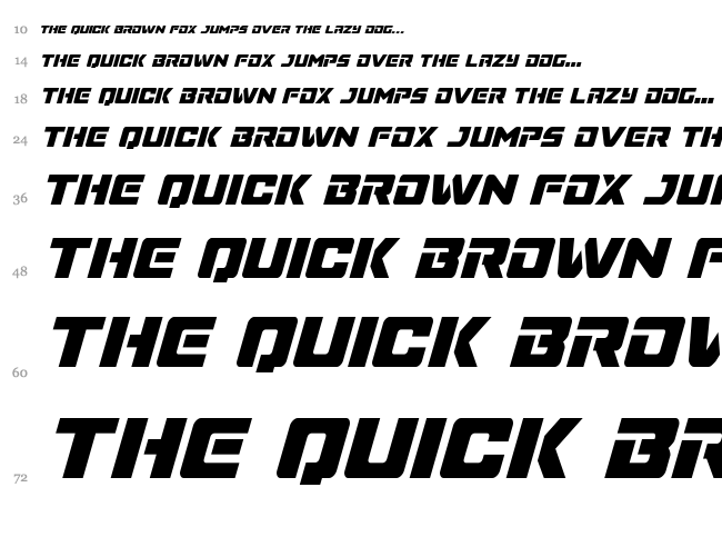 Super Commando font waterfall