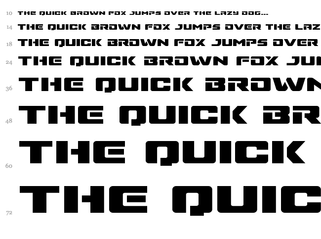 Super Commando font waterfall