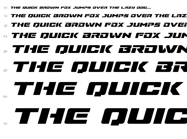 Super Commando font waterfall