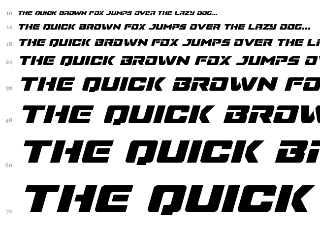 Super Commando font waterfall
