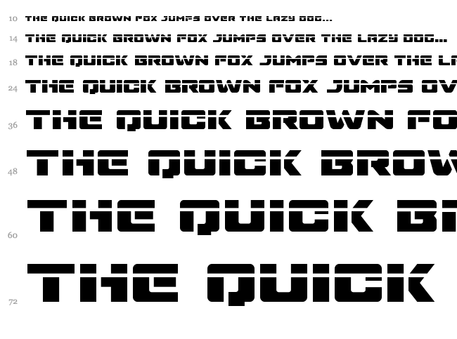 Super Commando font waterfall