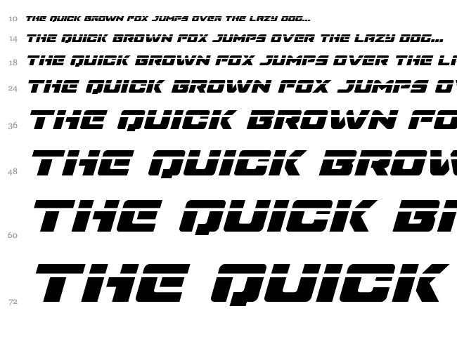 Super Commando font waterfall