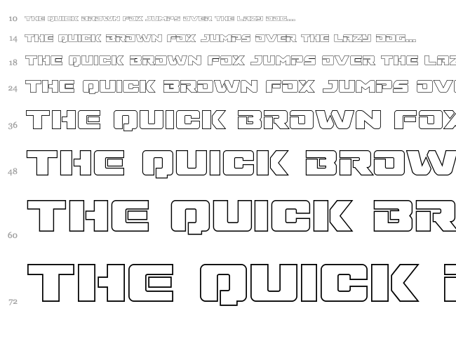 Super Commando font waterfall