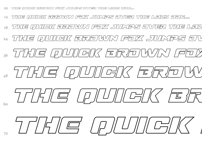 Super Commando font waterfall